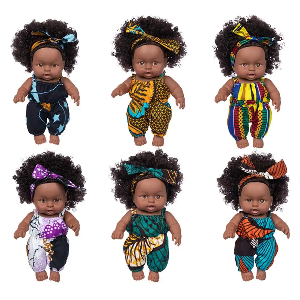 Washable Realistic Vinyl Soft African Doll Birthday Gifts For Boys Girls