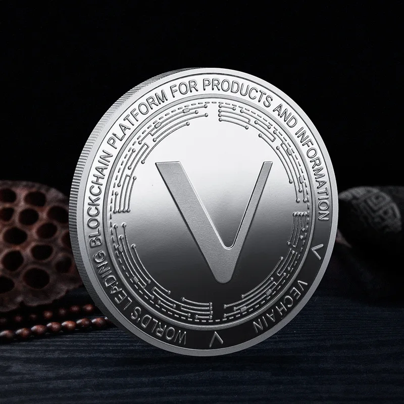 Жетон VeThor золотая монета VTHO Посеребренная физическая металлическая