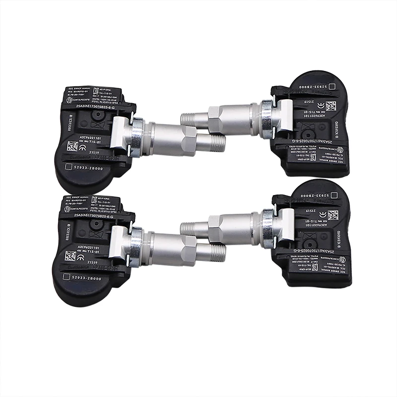 

52933-2B000 TPMS 4 шт. датчик системы контроля давления в шинах 433 МГц для Hyundai Santa Fe Kia Hyundai 529332 B000