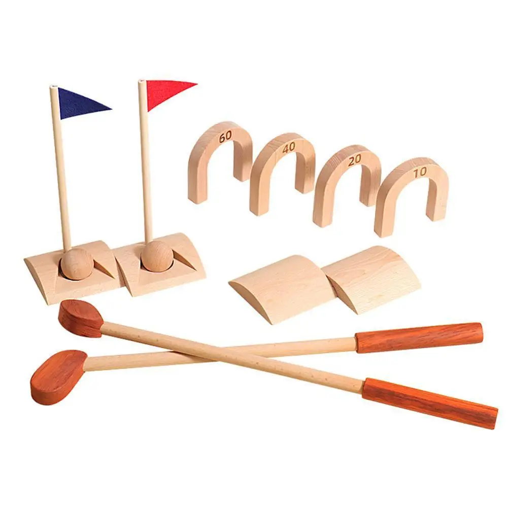 

Children's Sports Golf Toys 1 Set of Wood Clubs Parent-child Interaction Outdoor Entertainment Activities Golf Clubs