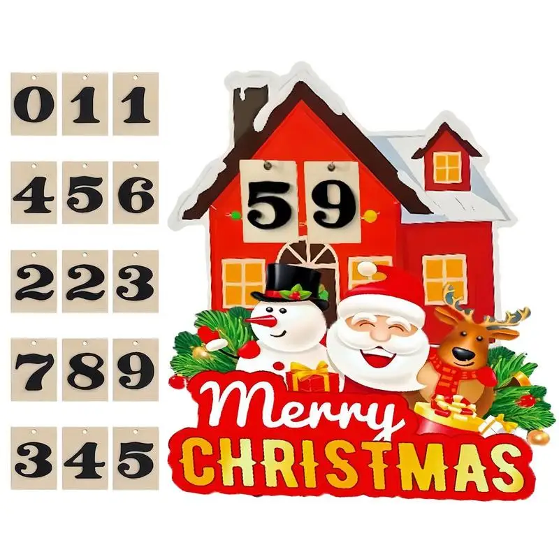 

Christmas Count Down Calendar Santa Claus Elk Snowman Wooden Calendar Christmas Ornaments Home Desktop Decoration New Year Gifts