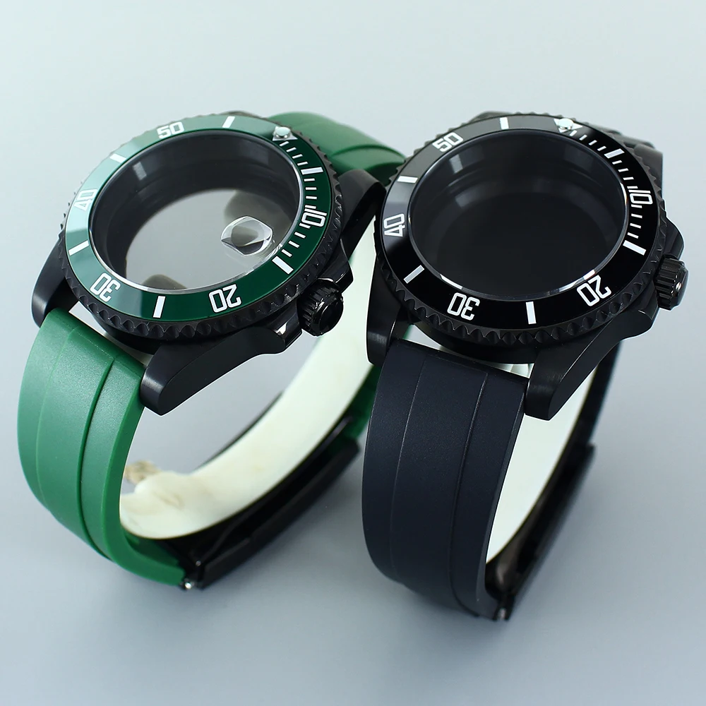 Корпуса для часов 40 мм резиновые ленты черный синий зеленый SUB керамический