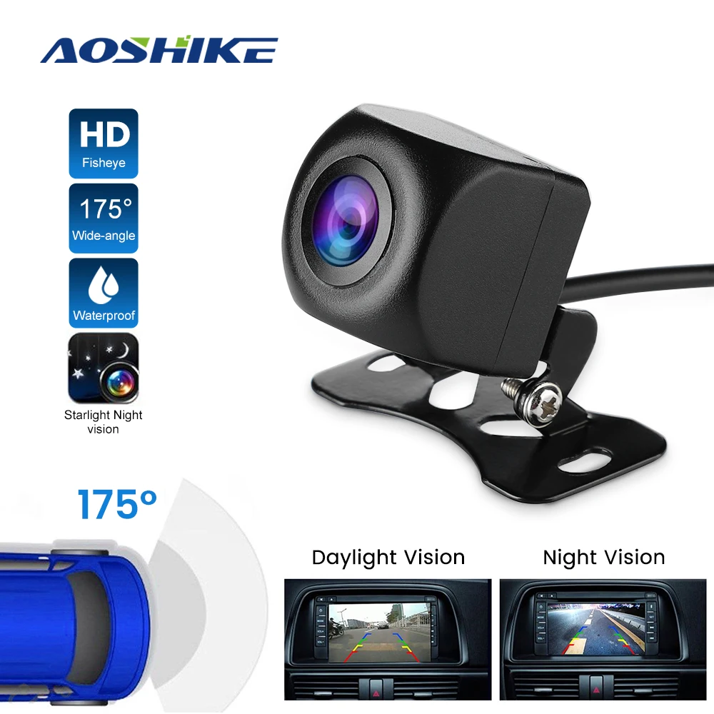 

Камера заднего вида AOSHIKE, HD, 170 градусов, объектив Sony «рыбий глаз», Starlight, ночное видение, Автомобильная камера заднего вида, парковочная камер...