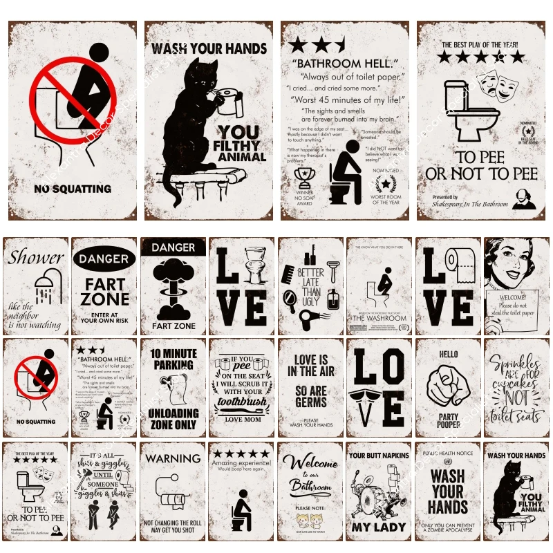 

Вывеска для унитаза, металлическая, забавная