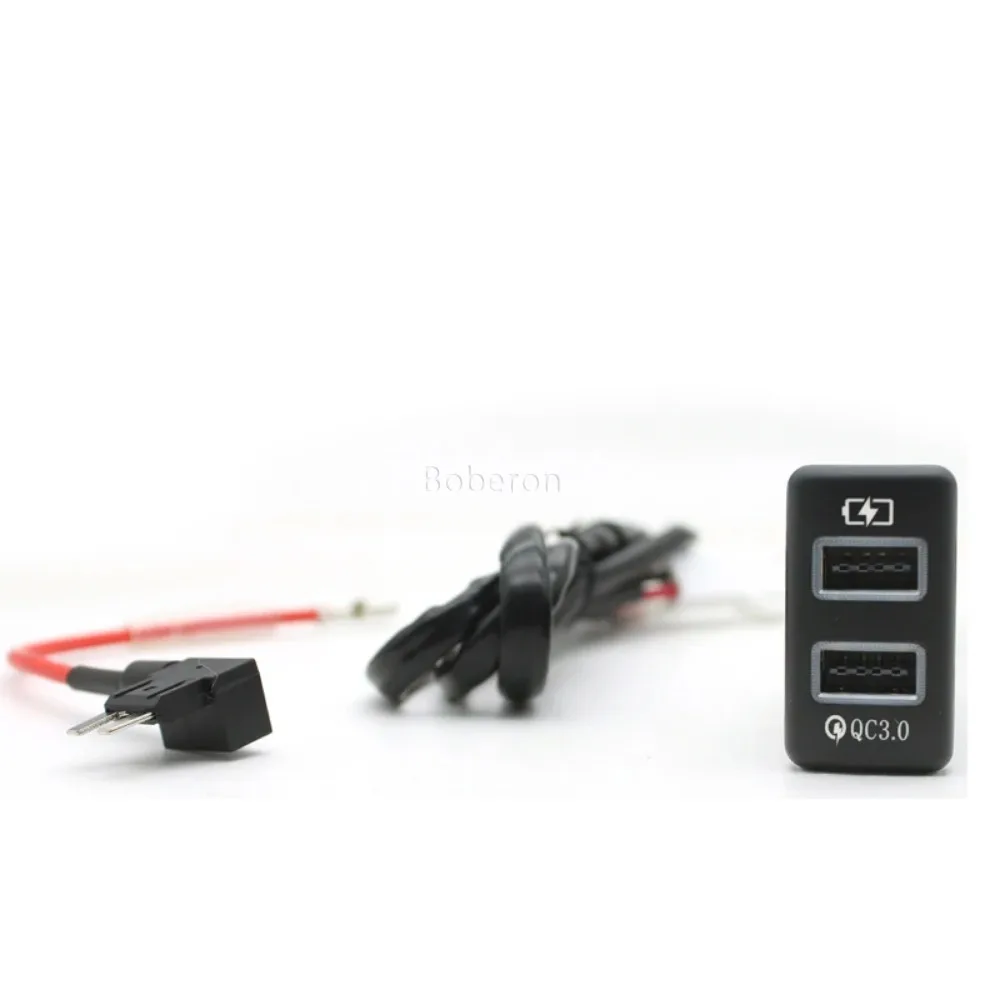 Автомобильное зарядное устройство 12 В два разъема USB QC3.0 адаптер для телефона