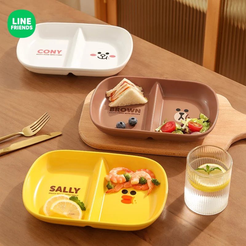 Kawaii 11Inch Beown Cony Sally Line Friends Fruit Dividing Plate Ceramic Split Breakfast Bowl Children's Fat Reducing - купить по