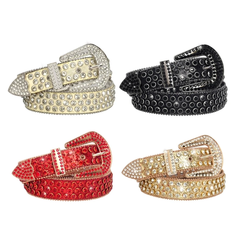 Delicate Waist Belts Shinning Rhinestone Belts for Women Men Luxury Crystal Studded Waist Strap for Jeans Dress