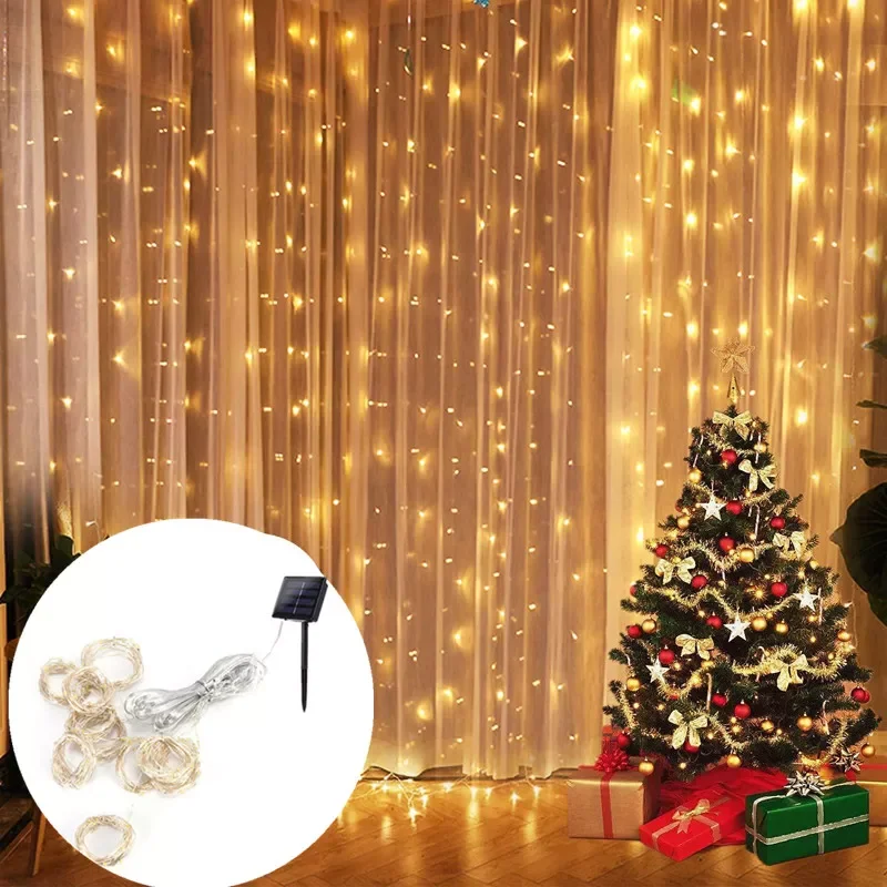 

Christmas Lights Solar Garlands Led String Curtain Light Christmas Decoration New Year Indoor Outdoor Garden Street Living Room