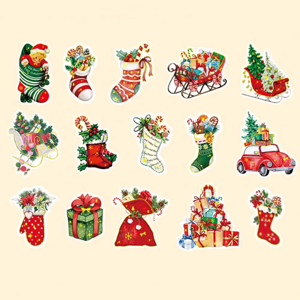 

Christmas Decorations Stickers Self-adhesive Durable Santa Claus Stickers Decor Lightweight Christmas Stickers for Home