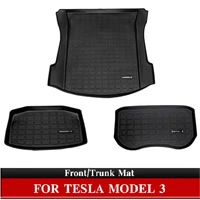 3pcs car rear trunk mat for tesla model 3 2017 2018 2019 2020 2021 tpe protective pads trunk tray floor mat accessories