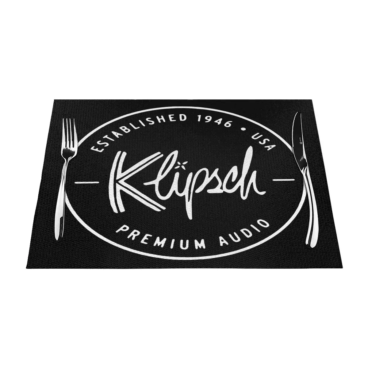 

Klipsch Loudspeaker Placemat Decor Sophisticated Brown Dining Table Perfect Accessory Easy to Clean