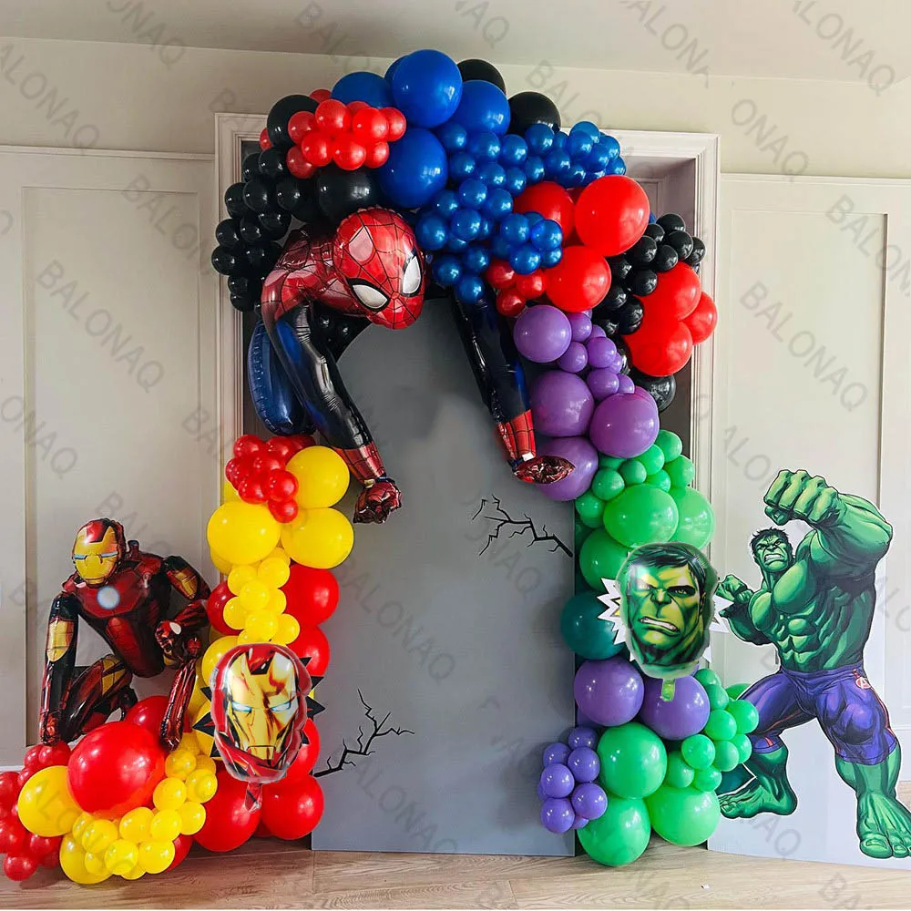 

1Set Spiderman Iron Man The Hulk Foil Balloon Set Birthday Number Balloons Birthday Party Decor Supplies Children's Gifts