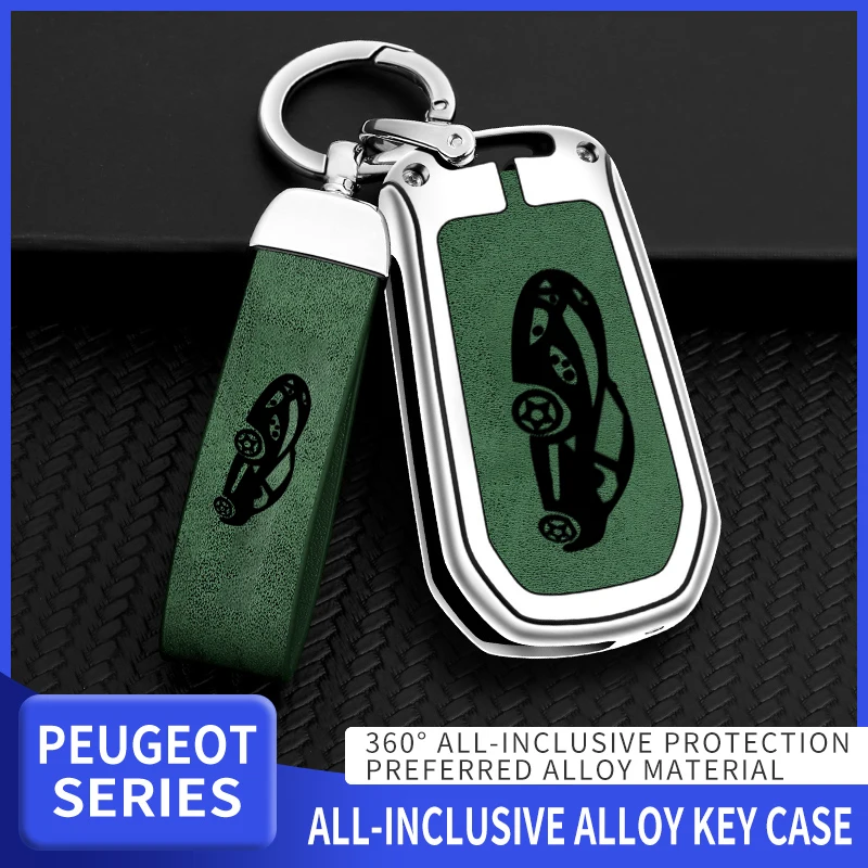 Zinc alloy Leather Key Fob Cover For Peugeot 208 2008 301 308 3008 RCZ 508 408 2008 307 Case For Citroen C3 C4 Berlingo 2021