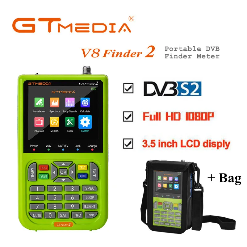 

GTmedia V8 Finder2 Bag DVB-S2 Satellite Meter Satellite Finder better than freesat v8 finder SATLINK WS-6906 6916 ST-5150 ws6933