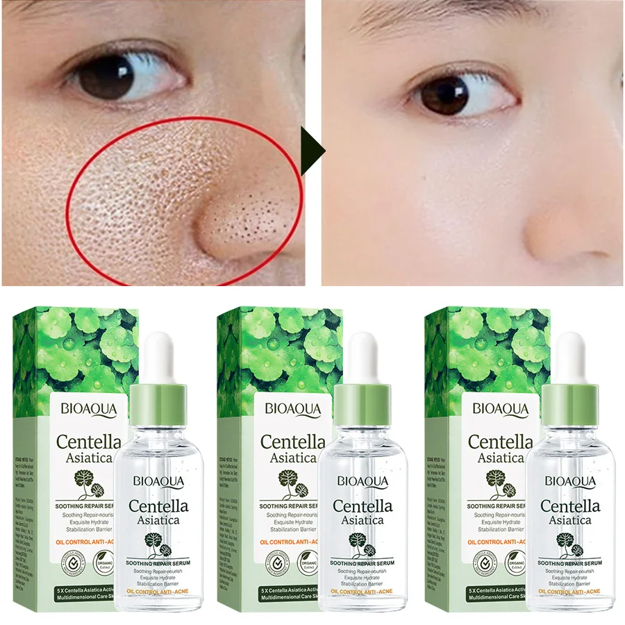

3pcs Centella Asiatica Refining Pore Essence For Skin Care Anti Aging Moisturizing Brightening Tighten Tender Hydrating Face
