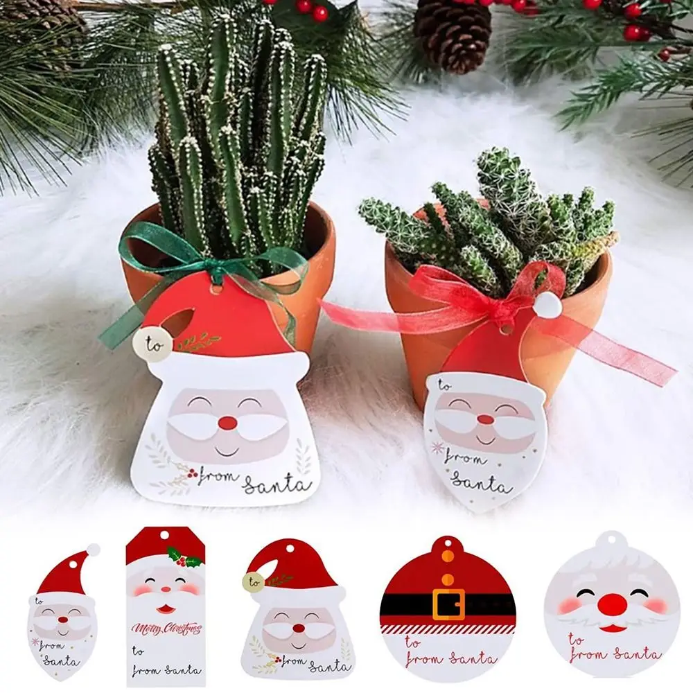 

Paper Festival Supplies Package Decoration Gift Wrapping Merry Xmas Labels Cartoon Santa Claus Christmas Hanging Tags
