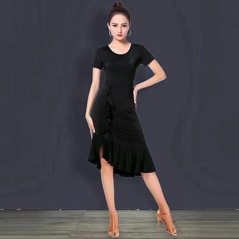 

X241 Summer Latin Dance Dress Female Adult Dress New Practice Clothes Autumn Dance Clothes Latin Dance Dress Tassel Skirt