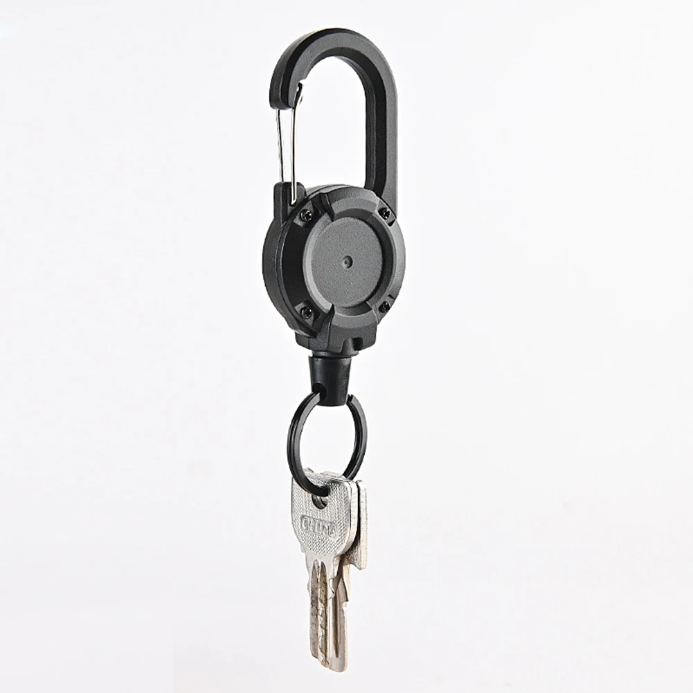 

Camping Retractable Key Chain Keyring Safety Coil Carabiner Backpack Buckle Ring Quick Hanging Telescopic Keychain 2023 NEW