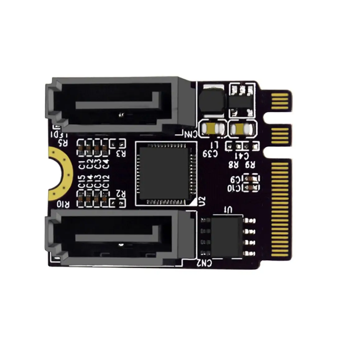 NGFF Key A+E PCI Express to SATA 3.0 Dual Ports Adapter Converter Card JMB582 |