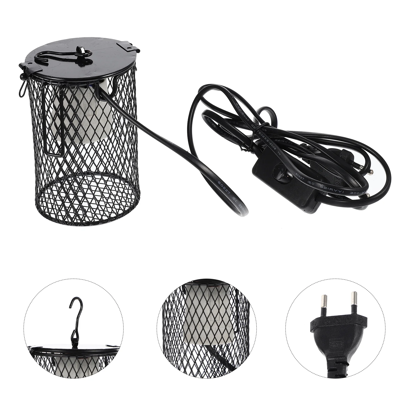 

Reptile Heating Lamp Mesh Cover Heater Guard Parrot Heating Lamp Protector (Plug)
