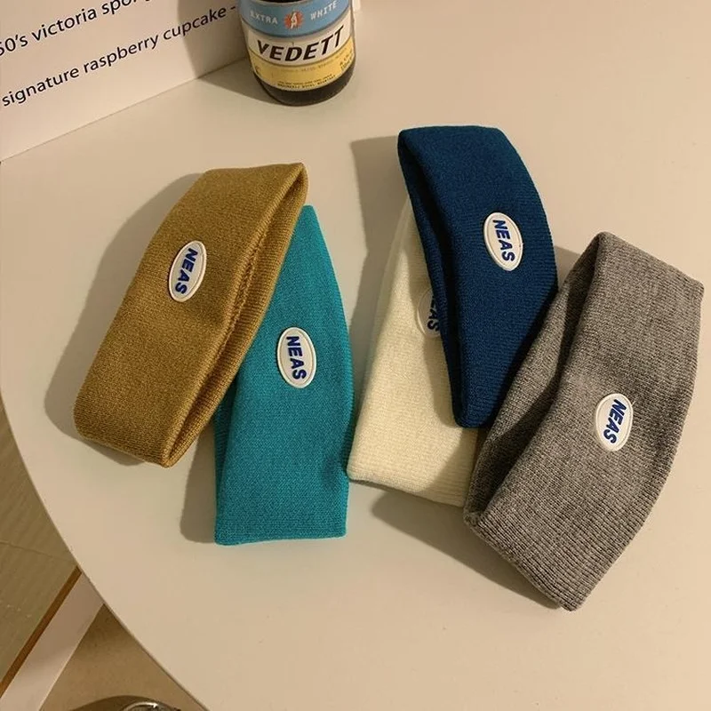 

Letter Welt Knitted Headband Cool Street Sports Headscarf Headband Short Hair Headgear Japanese Hair Accessories Trend
