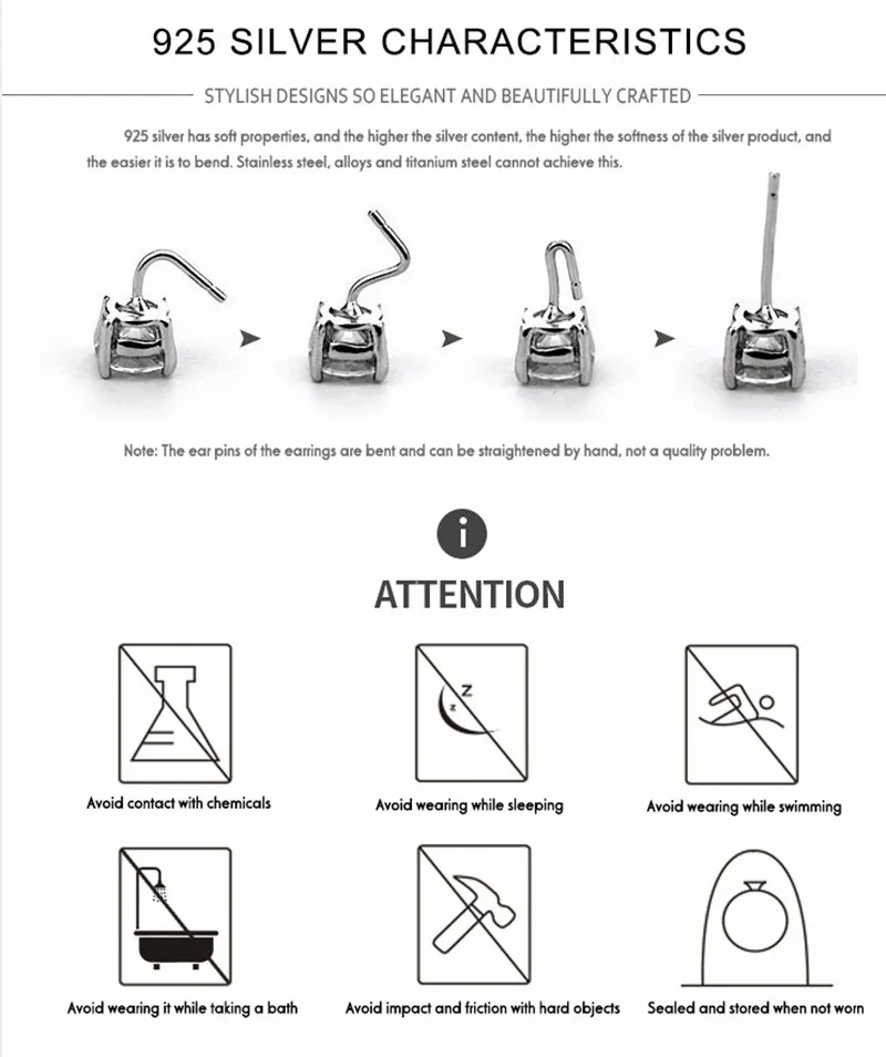 Рисунок 6 - Женские серьги-гвоздики из серебра