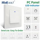 Панель Wallpad белая из поликарбоната, 1, 2, 3 клавиши, 2 канала, светодиодный настенный выключатель и Европейская электрическая розетка с 2 USB-портами для зарядки, 110, 220 В