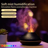 Flame Effect Air Oil Diffuser USB  Aromatherapy Ultrasonic Humidifier  Simulation Fire Machine with Led Night Light 130ml