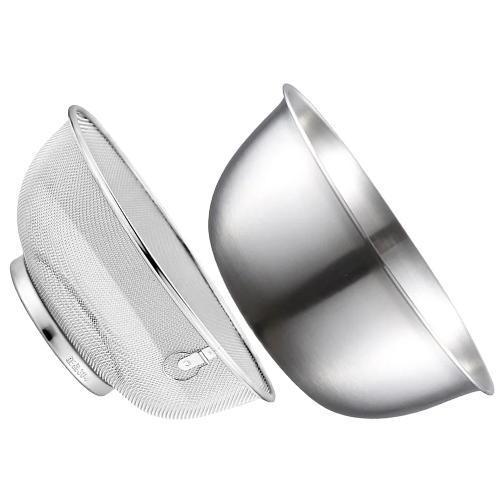 

Household Strainer Basket Colander Sieve Sifter Rice Drainer Food Mesh Stainless Steel Mixing Bowl Fine Vegetable