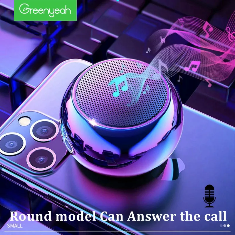 

Mini Bluetooth Speaker with Mic TWS Wireless Sound Box HiFi Music Cell Phone Tablet Metal Loud Speaker Sport Portable Subwoofer