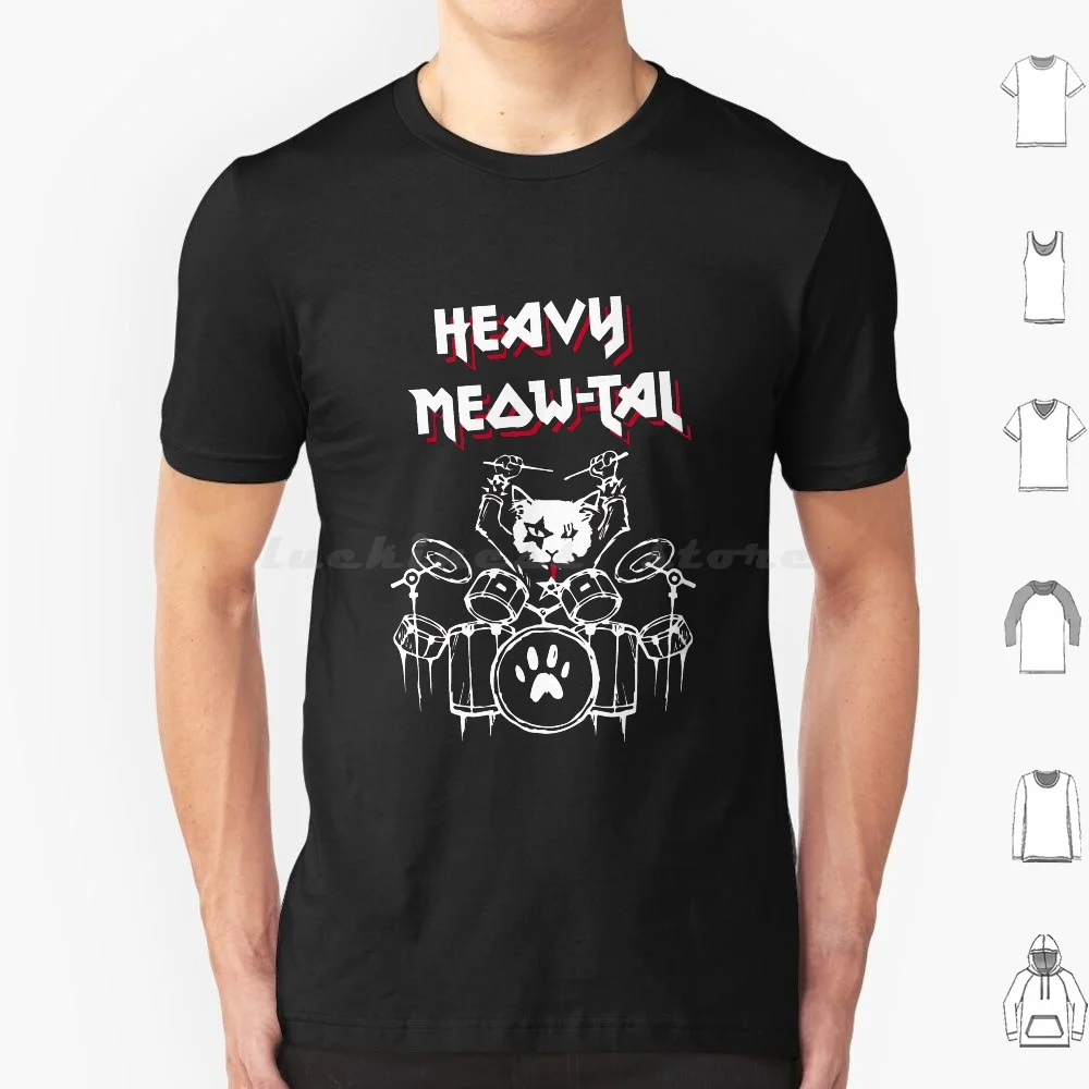 

Heavy Meowtal T Shirt Big Size 100% Cotton Cat Heavy Metal Meow Metal Cats Kitten Cute Kitty Music Funny Purr Animal Heavy