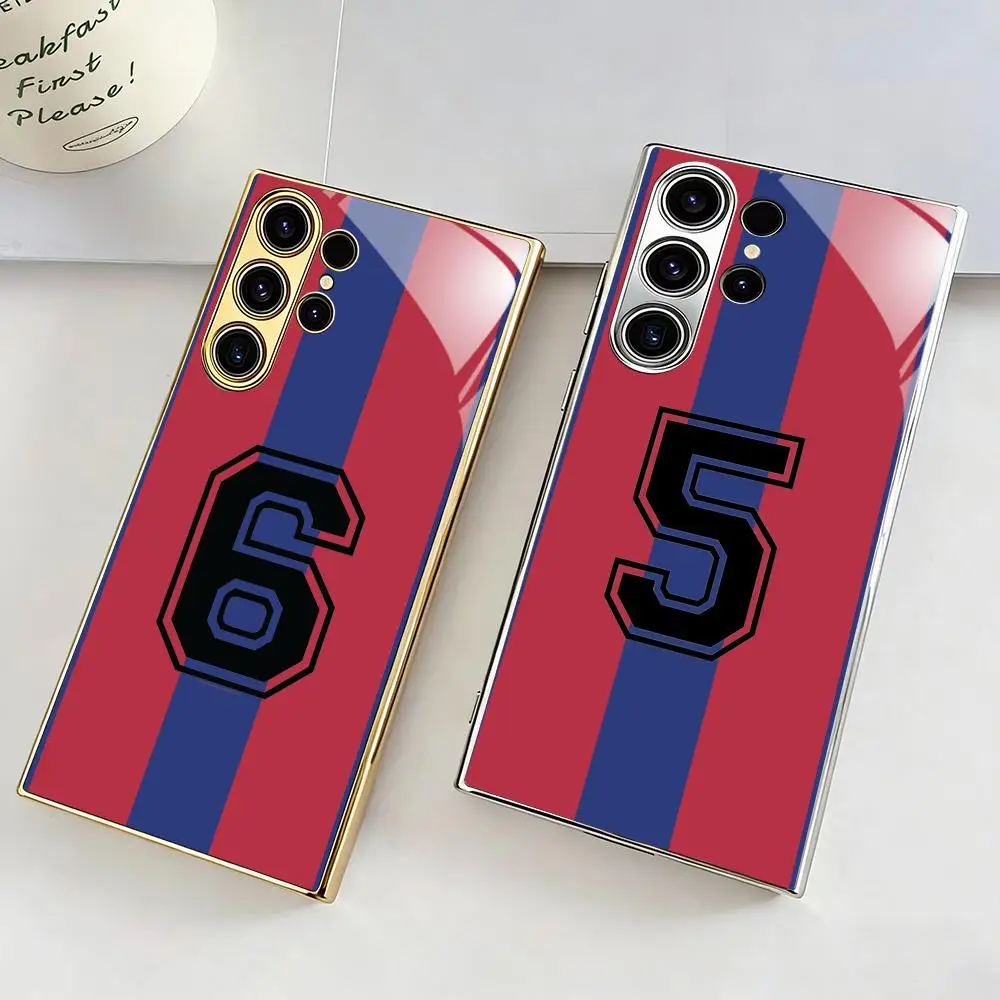 Фото Чехол для телефона F-FC B-Barcelonaes для Samsung S26 S25 S24 S23 S22 S21 Plus Ultra FE Edge, гальванизированное стекло №2
