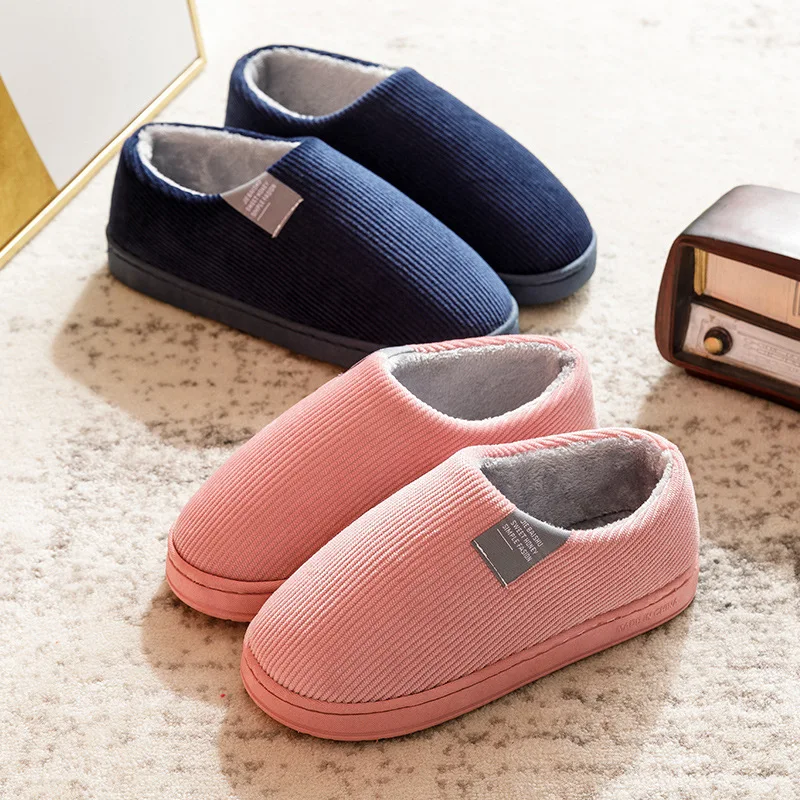 

New Fashion Warm Winter Women Men Couples Home Slippers Furry Soft Short Plush Slipper Non Slip Bedroom Slides Indoor Shoes