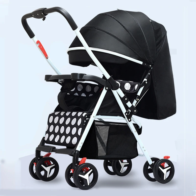 Portable Baby Stroller Shock-resistant Foldable Baby Carriage Lightweight Compact Newborn Infant Travaling Pram with Free Gifts