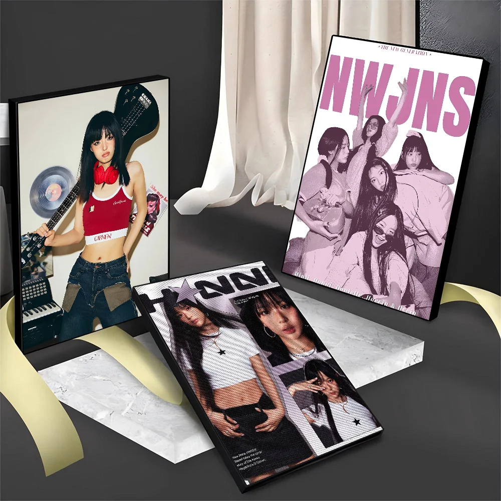 1 Шт. Kpop N-newjeans Ретро Наклейки Клейкая Крафт-бумага Плакат Для Домашнего Декора
