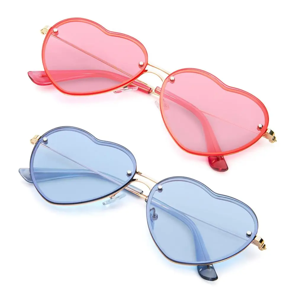 

Fashion Party Glasses Cosplay Sun Glasses for Women Love Heart Heart Sunglasses Rimless