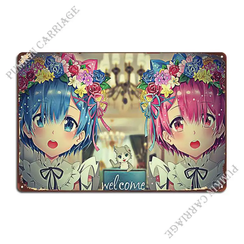 

Металлический знак Re Zero, Забавный кинотеатр, фреска, гостиная, жестяной знак, плакат