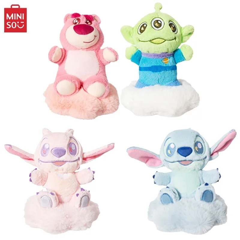 

MINISO Cartoon Disney Series Lotso Stitch Alien Plush Toy Sofa Decorative Ornaments Kawaii Animals Plushie Doll Children Gift