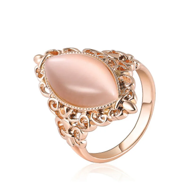 

Retro fashion gothic water drop opal gemstone rings for women party wedding holiday gift ethnic style jewelry accessories