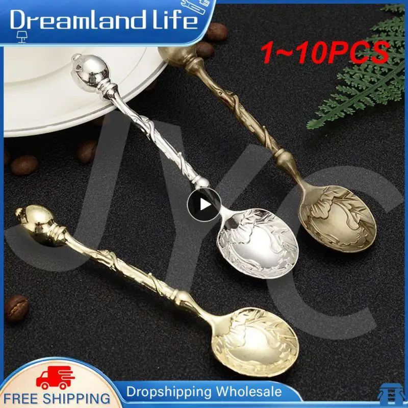1 ~ 10 шт. чайная ложка винтажные кофейные ложки в восточном стиле ретро резные для