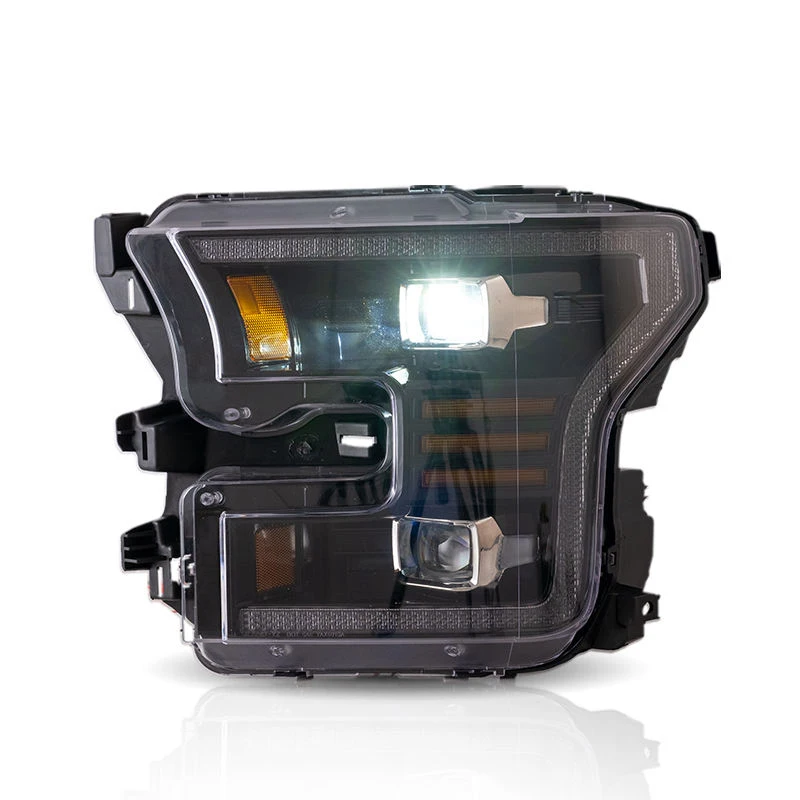 Фото Анимированные светодиодные фары Amber DRL для Ford Raptor 2016-2021, полностью светодиодные передние фары 2015-2017 для F150 №4