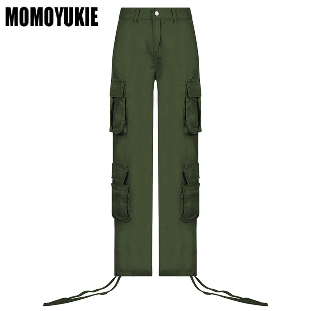 Джинсы-Багги женские с заниженной талией брюки-карго из денима множеством