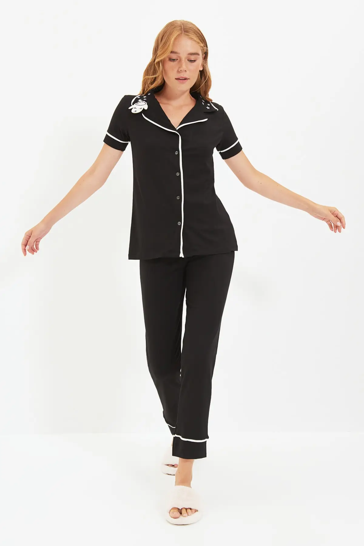 

Trendyol Lamb Printed Knitted Pajamas Set THMAW22PT0704