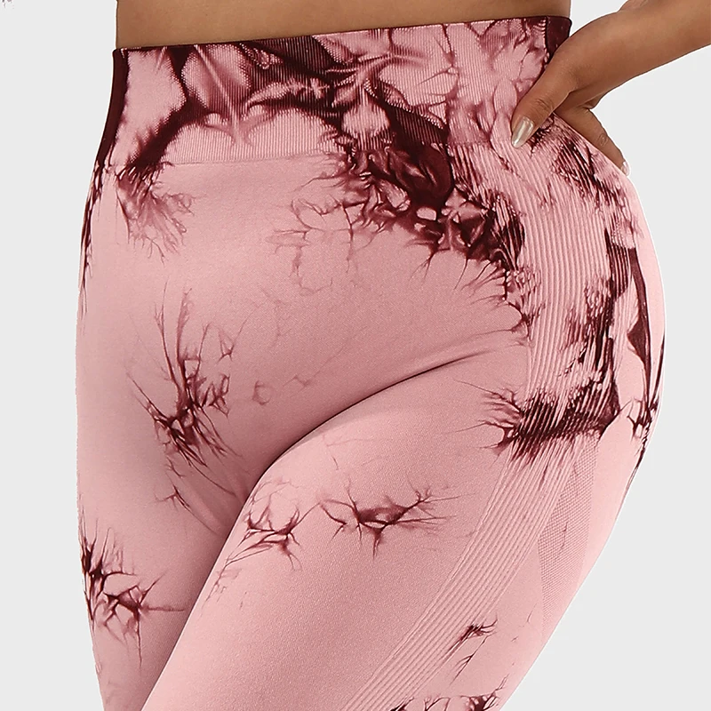 LUOYIYANG Tie Dye Seamless Plus Size Women's Leggings Push Up Sports Yoga Pants Gym Fitness Workout Women Clothing 2023 L-3XL