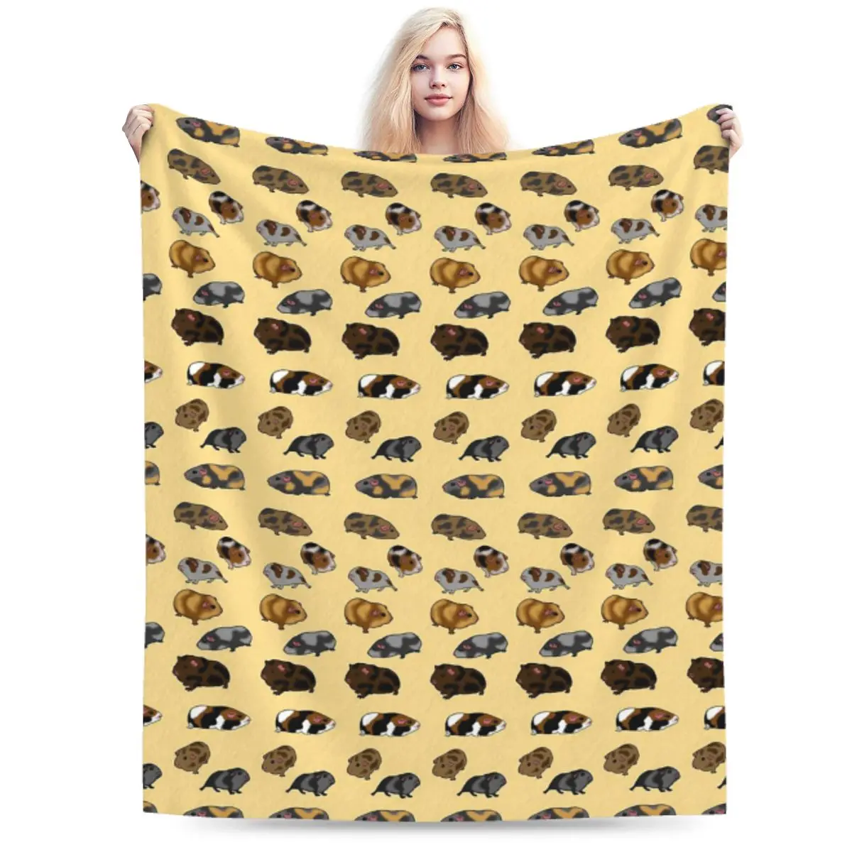 

Guinea Pig Soft Flannel Throw Blanket for Couch Bed Sofa Cover Blanket Warm Blankets Travel Blanket