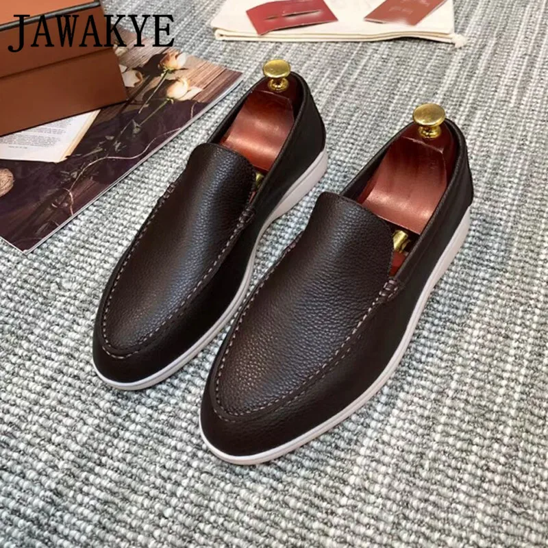 Genuine Leather Casual Formal Round toe Flat Loafers Shoes Brand Shoes Man Hot Sale Rubber Sole Walk Shoes S12400-S12412 C1