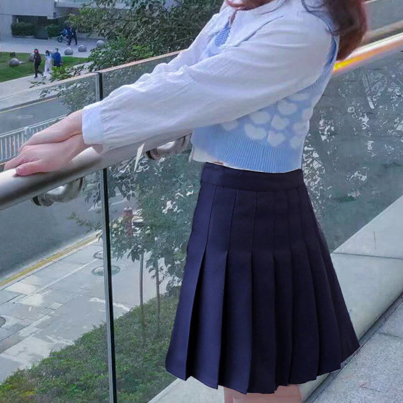 

Women High Waist Pleated Skirt y2k Summer Casual Kawaii A-line Plaid black for Girls tennis Japanese School Uniform Mini Skirts