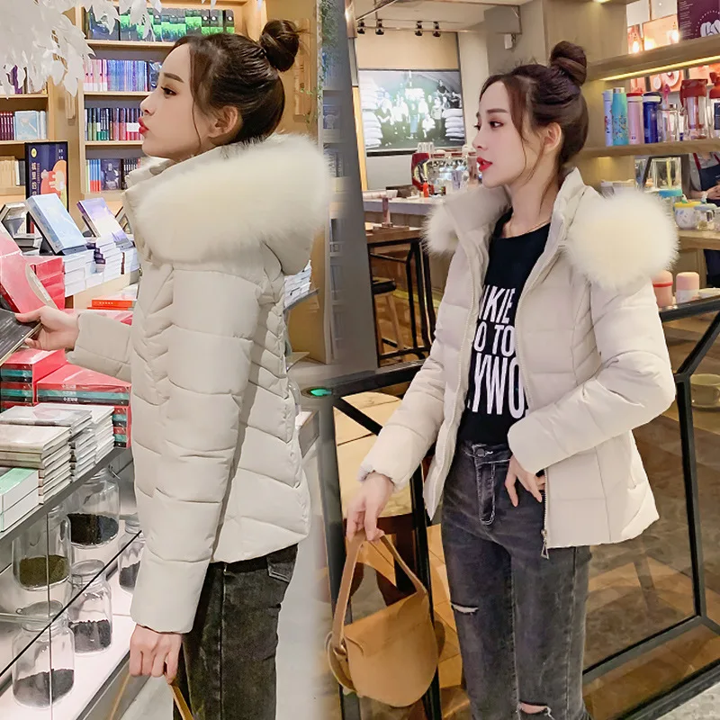 Winter Warm Outdoor Short coat  Clothes Women's 2022 Winter Korean Fashion Slim Parkas Cotton Jacket Removable Hooded