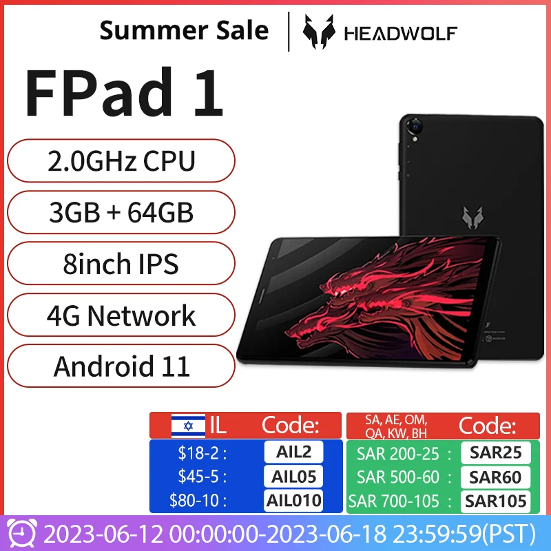 Headwolf FPad 1 Tab 8 inch android tablet 3GB Ram 64GB Rom 4G LTE Phone Call Tablet PC Camera 5MP+5MP