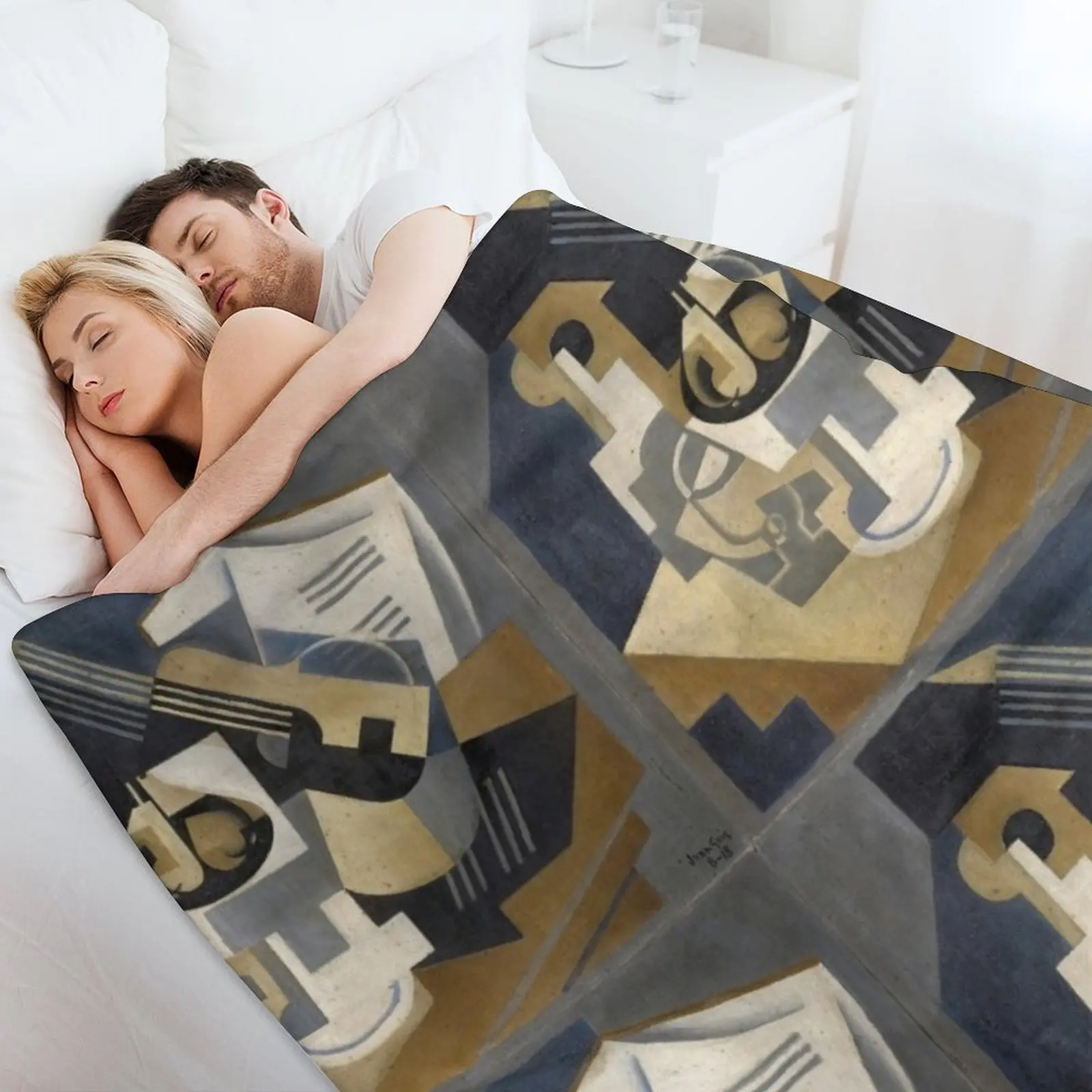 Juan Gris Чаша для гитары и фруктов на столе - Одеяло Большое одеяло декоративного